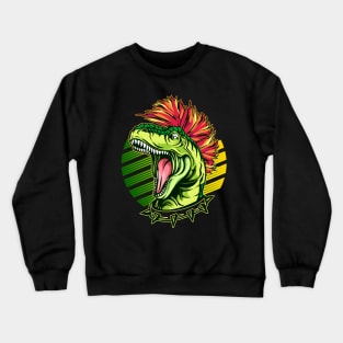 Punk T-Rex Dinosaur Crewneck Sweatshirt